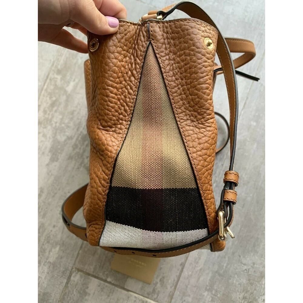 BURBERRY Small Maidstone Saddle Brown Leather Tote Designer Shoulder Bag - Picture 5 of 12